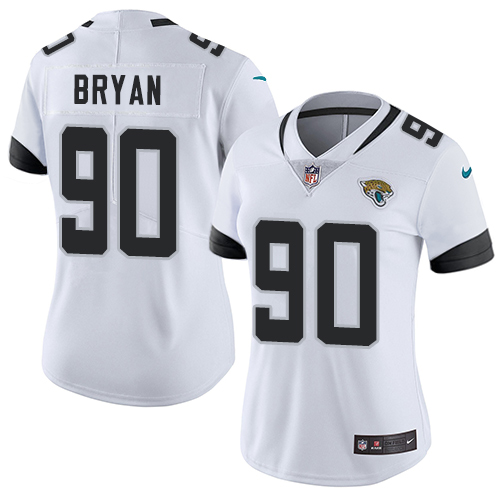 Nike Jacksonville Jaguars 90 Taven Bryan White Women Stitched NFL Vapor Untouchable Limited Jersey